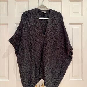 Vince Women’s Knit Poncho Sweater in Dark Gray, Size Extra Small